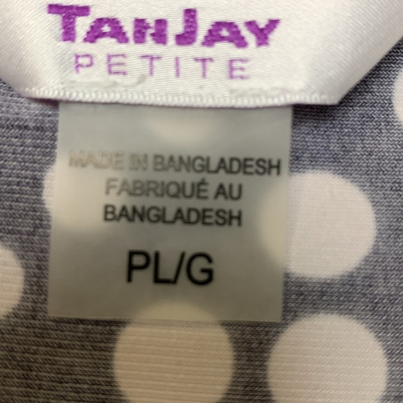 Tanjay Petite Navy Blue Sleeveless Office Top, Soft, Stretch, Polka Dots - Picture 7 of 9